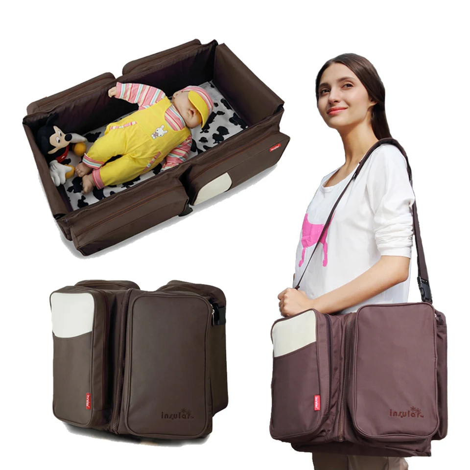 multifunctional travel mommy bag & crib