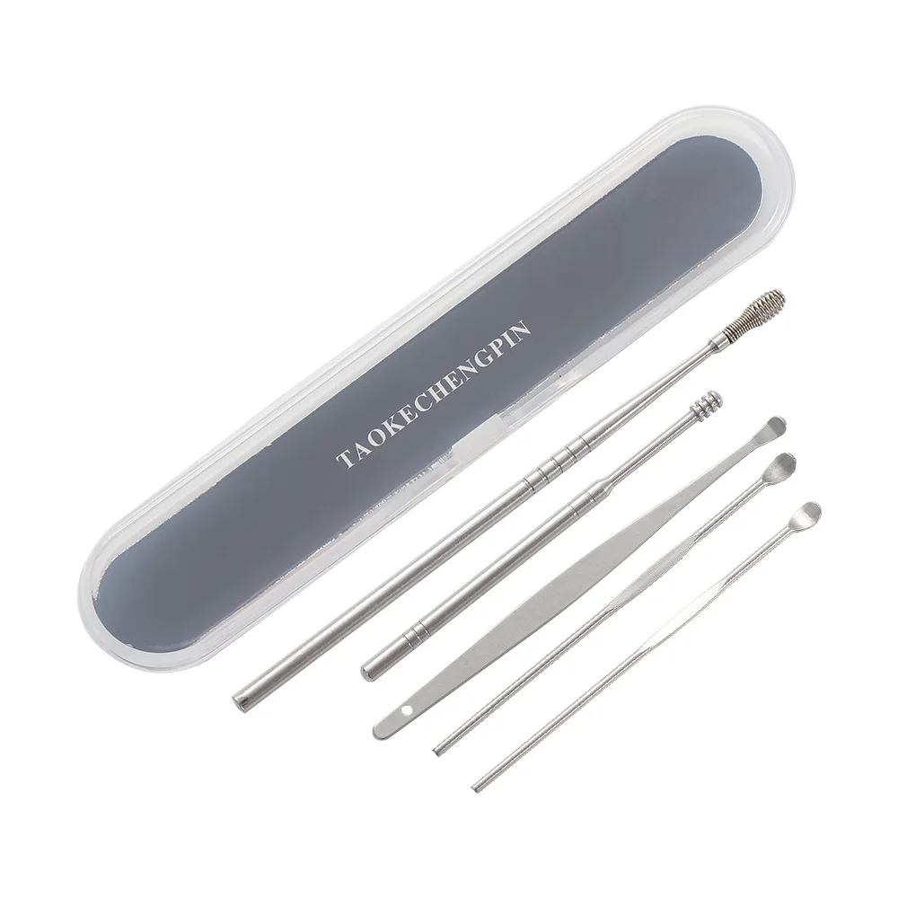 Cleaner Earpick Care 5pcs Spoon Wax-Remover Curette Pickers-Set Stainless-Steel
