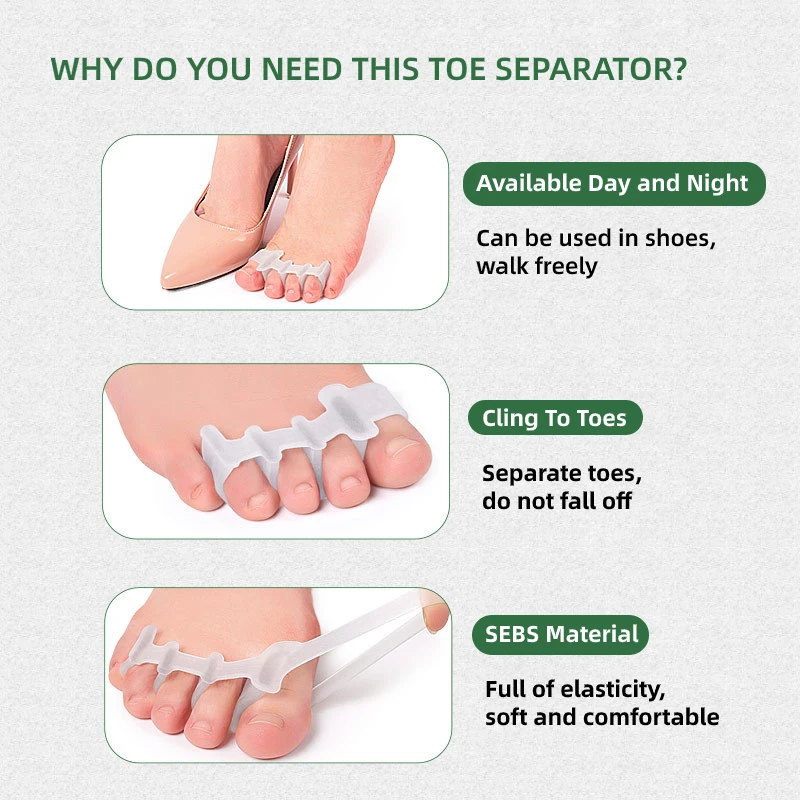 2pcs = 1pair Hallux Valgus Bunions Hammer Protector Finger Toe Separator Foot Care Straightener Corrector Bursitis Thumb Pedicure toe separators toe spreader toe corrector finger toe separator toe protectors