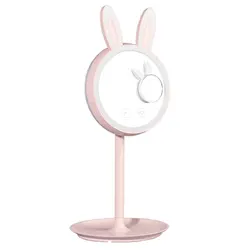 Зеркало для макияжа с кроликом, светильник с тремя лампами, светящаяся лампа с зарядкой, светодиодная настольная лампа для макияжа