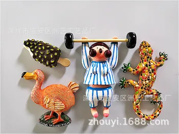 

3d Resin Fridge Magnets Ice Cream Lizard Refrigerator Paste Mauritius Cute Refrigerator Stickers Creative Home Decoration Gifts