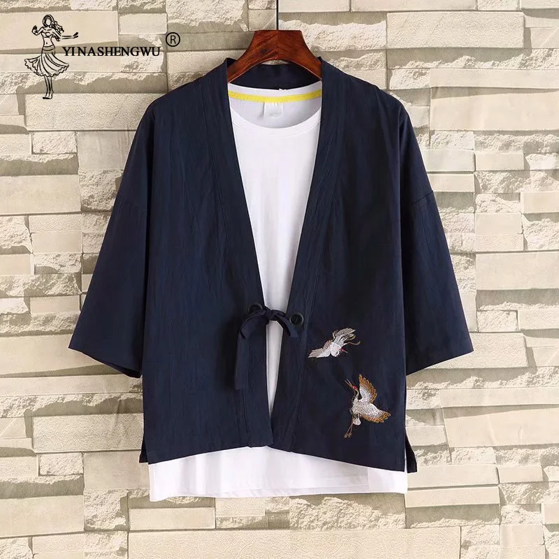 Унисекс кардиган рубашка пальто японское традиционное кимоно юката Халат женский японский кимоно кардиган мужской кимоно Femme кимоно косплей - Цвет: color 16