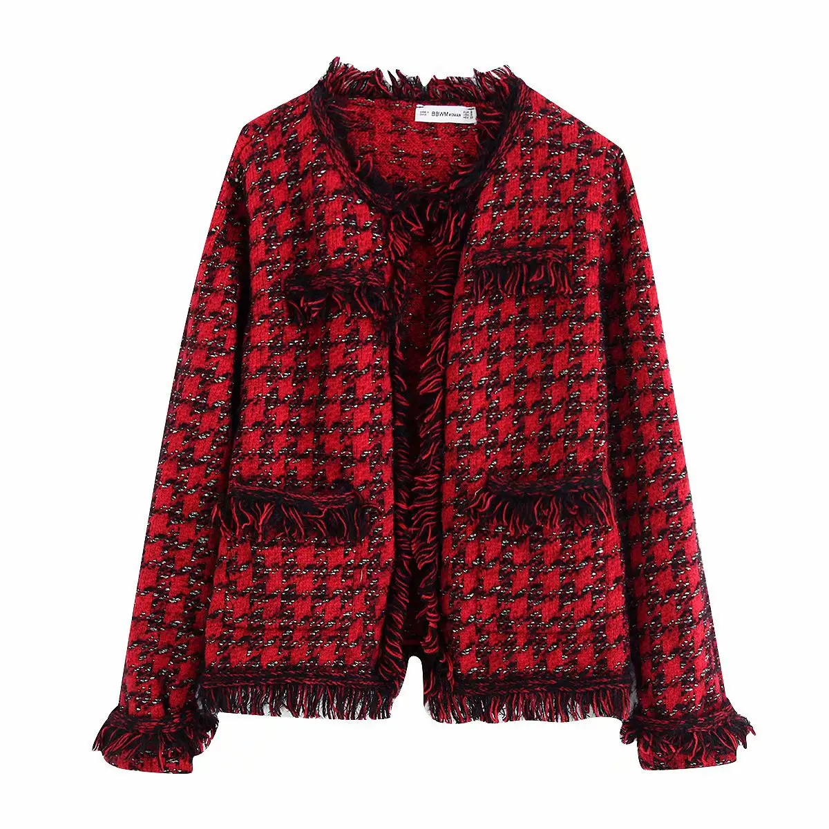 

Western Style 2019 Autumn New Style WOMEN'S Dress-Style Tassels Versatile Tweed Cropped Jacket A8ws9843
