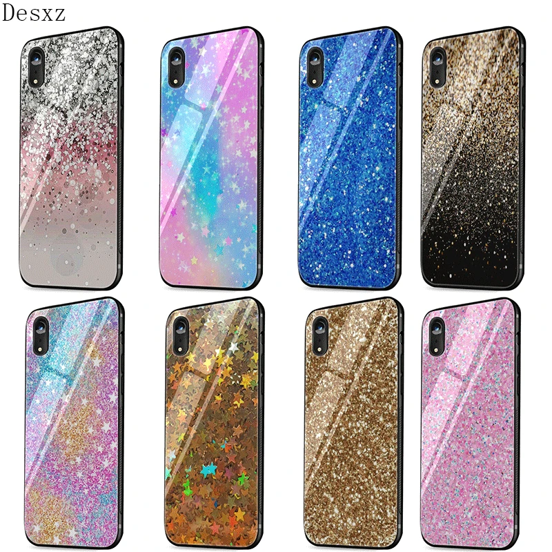 Чехол для мобильного телефона стекло iPhone Apple XR X XS Max 5 5S SE 6 6S 7 8 Plus чехол Блестящий