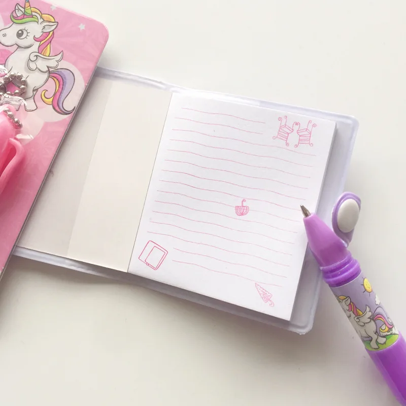 Kawaii единорог; Фламинго портативный мультфильм блокнот+ набор шариковых ручек школьные офисные поставки подарок для детей креативный оптом