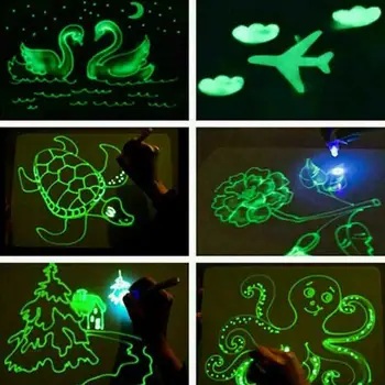 

Pudcoco Draw With Light Drawing A3 Fluorescent Board Fun Developing Toy Kids Educational Magic Paint