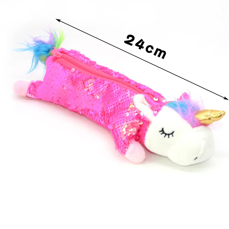 Чехол для карандашей с блестками и единорогом Estuche Unicornio Escolar Crayon Licorne Pennen Etui Детский плюшевый чехол-карандаш для школы корейский Блестящий