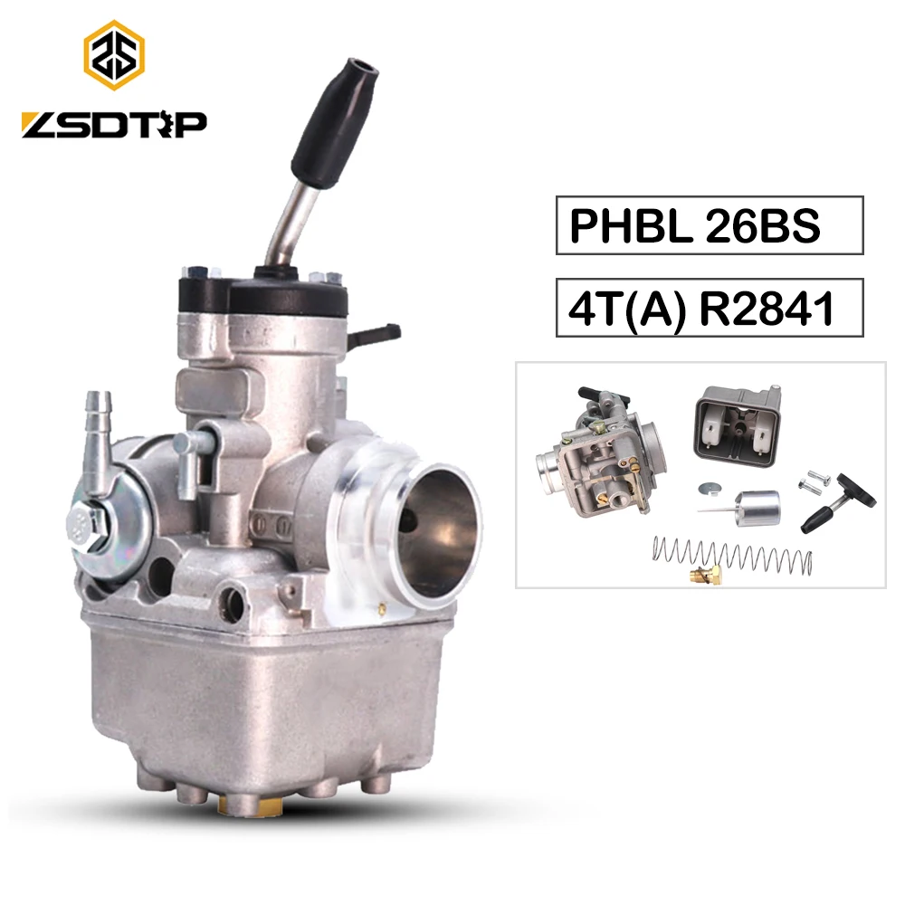 

ZSDTRP Motorcycle Carburetor 26mm Dellorto PHBL 26BS 4T(A) R2841 For Modified 50-300cc Moto Dirt Bike ATV PHBL Carburetor