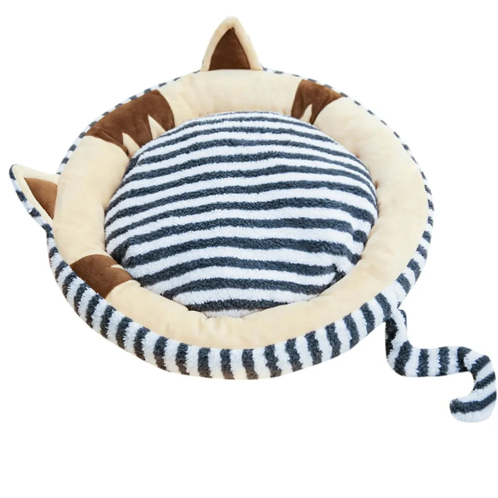 Dog Beds Soft Washable Comfortable Pet Bed Sofa Round Plush Donut Cats Bed Mats Sofa For small large Dog Pet Basket J50 - Цвет: Серый