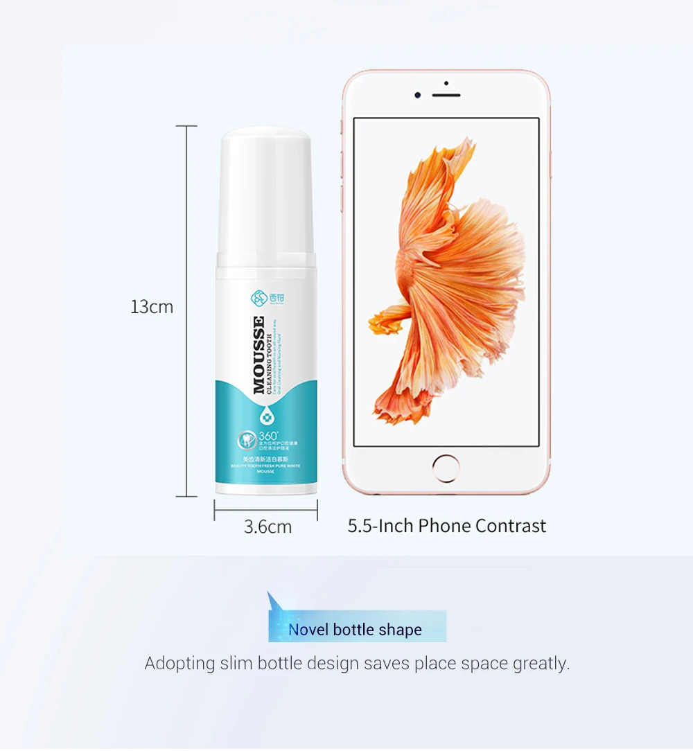 1 Набор = 3 шт. свежая сияющая чистка зубов мусс отбеливающий удаление вмятин и дыма гигиена полости рта зубной пасты моющее средство для ухода за мышью