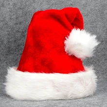 Рождественская нарядная плюшевая Толстая высококлассная Рождественская шапка короткая Рождественская шапка из плюша для взрослых