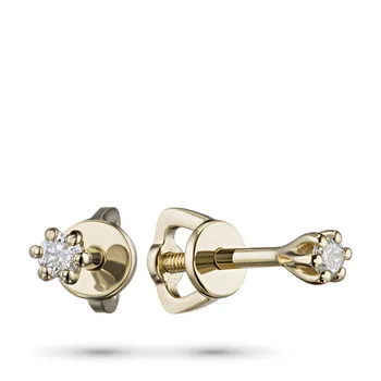 

Pusety of yellow gold with diamond e0301ps03201030