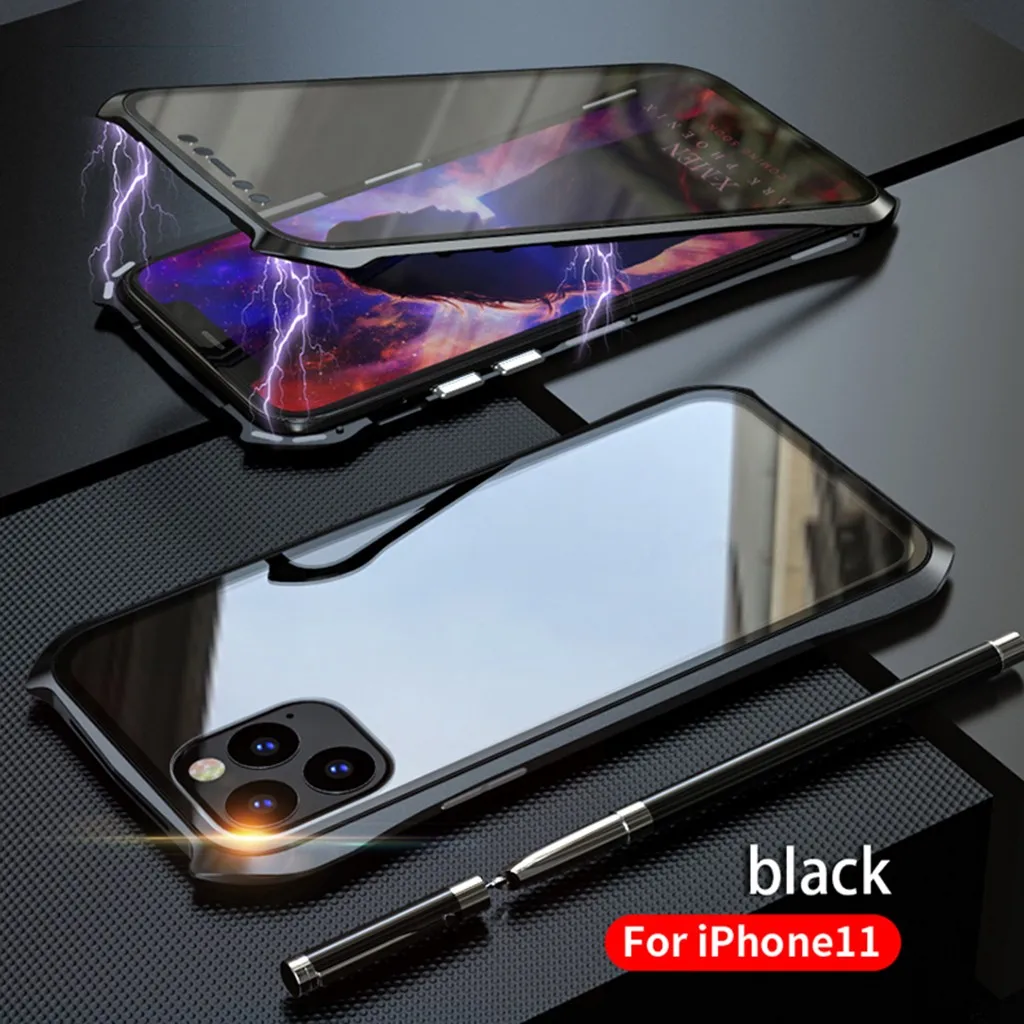 Чехол для телефона для IPhone 11 чехол дизайн летучая мышь металлическое закаленное стекло для IPhone 11 Pro Max серия Магнитная Защитная крышка оболочка 19Sep