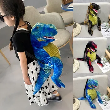 

Backpack Parent-Child Dinosaur Children Student Backpack Cartoon School Big Dinosaur Bag school bags рюкзак
