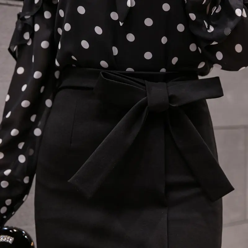 Женская юбка размера плюс Faldas Mujer Moda, модная красная юбка с высокой талией, Офисная Женская Сексуальная черная юбка-карандаш