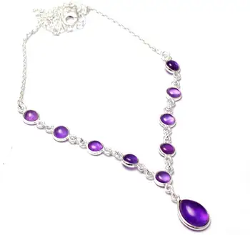 

Genuine Amethyst Necklace 925 Sterling Silver, 46 cm, MHBNE0171