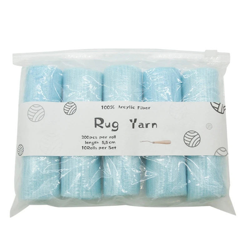 

10 Rolls Pre-Cut Latch Hook Yarn Threads for Making Pillowcases Blankets Rug Sewing Replace DIY Projects