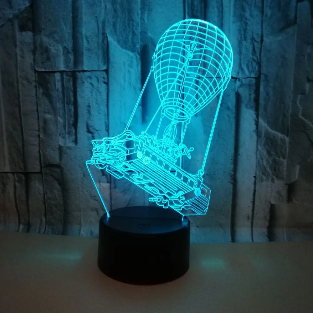 

Foreign Trade New Style Colorful Touch Gradient Color 3D Night Lamp Torrid Zone Balloon Crane 3D Three-dimensional Stereo LED Li