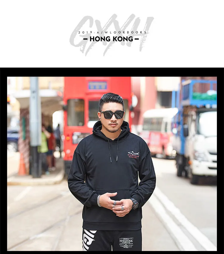 GXXH Sweatshirts men casual hoodies autumn new Hip Hop hooded pullover joggers hoodie plus size 7XL 6XL 5XL 4XL 3XL XXL