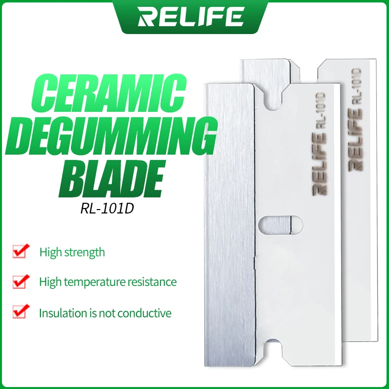 RELIFE RL-101D 20pcs Screen Glue Removal blade Metal Flat Spudger Blade Open Repair Tool kit for Mobile Phone