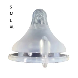 Baby Newborn Soft Safety Liquid Silicone Pacifier Nipple Natural Flexible Replacement for Wide Mouth Milk Bottle