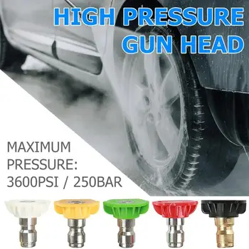 

5pcs Stainless Steel G1/4 Quick-connect Spray Nozzle High Pressure Clean Machine Water Gun Parts Car Washing Connector
