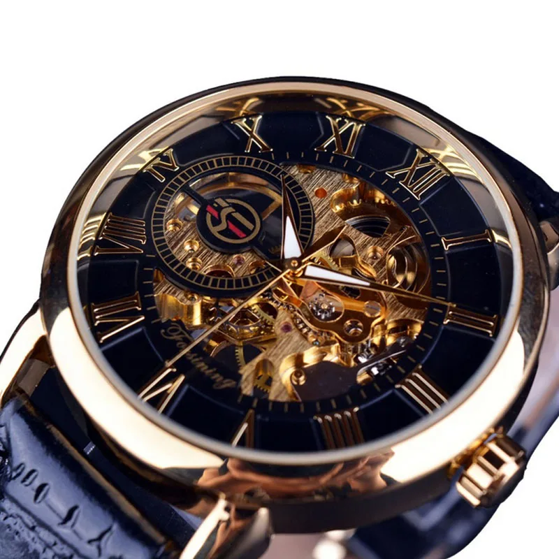 

JAVRICK Luxury Mens Steampunk Skeleton Stainless Steel Automatic Mechanical Wrist Watch