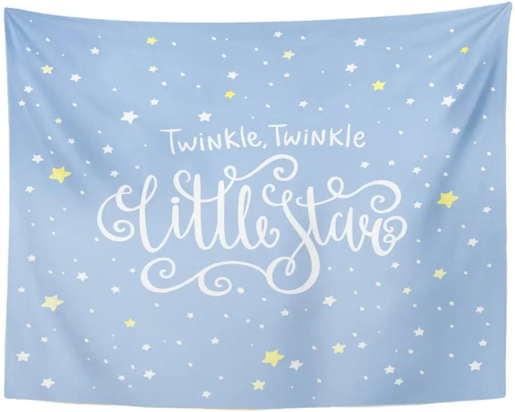Baby Twinkle Little Star Bright Starry Night Kids Tapestry Home Decor Wall Hanging For Living Room Bedroom Dorm 60X80 Inches