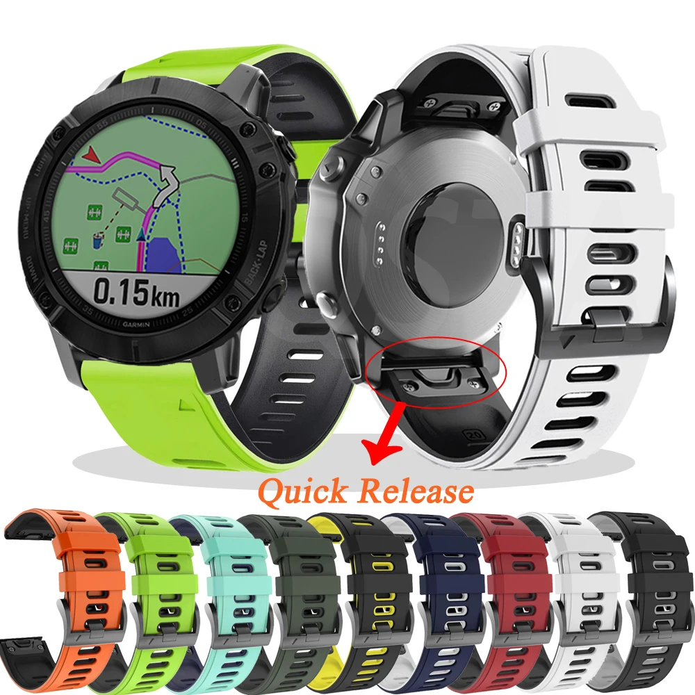 22 26Mm Cinturino Da Polso In Silicone A Sgancio Rapido Per Garmin Fenix 6 6X Pro 5 5X Plus Enduro Descente Mk2 Fenix 7 7X Cinturino Easy Fit