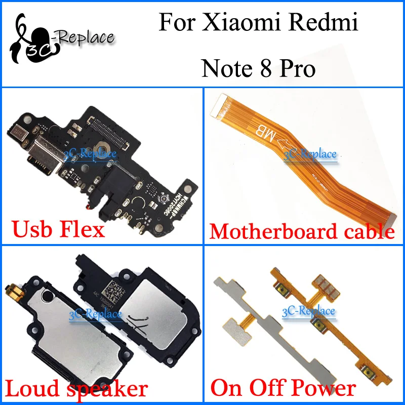Гибкий Usb-кабель для материнской платы Xiaomi Redmi Note 8 Pro M1906G7T M1906G7E M1906G7G M1906G7I |