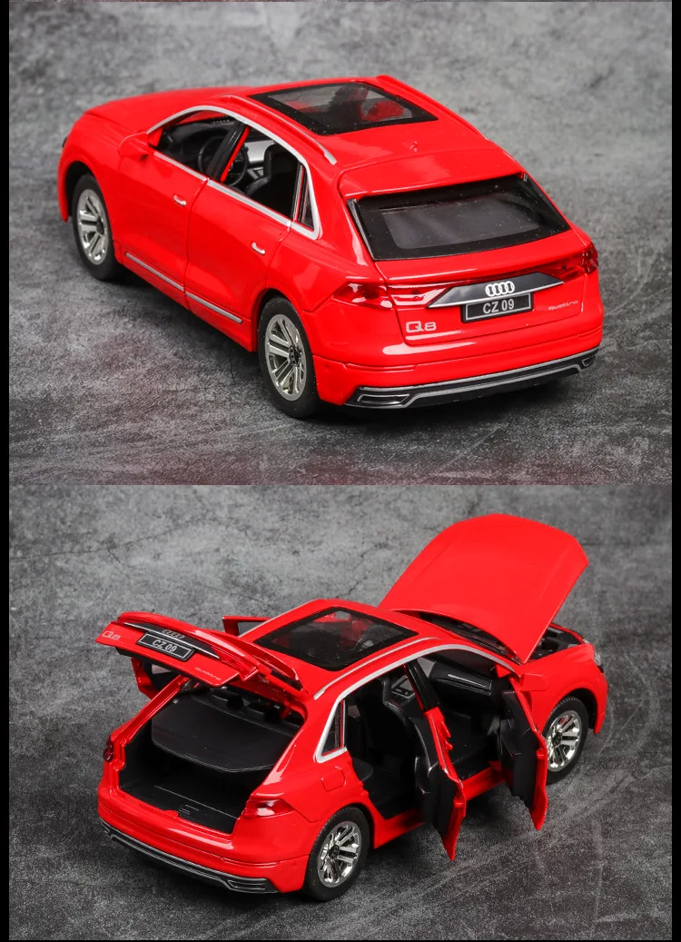 1:24 высокое моделирование Audi Q8 со звуком и светом Игрушка/машинка Модель игрушечной машины игрушки для детей Подарки автомобили игрушки