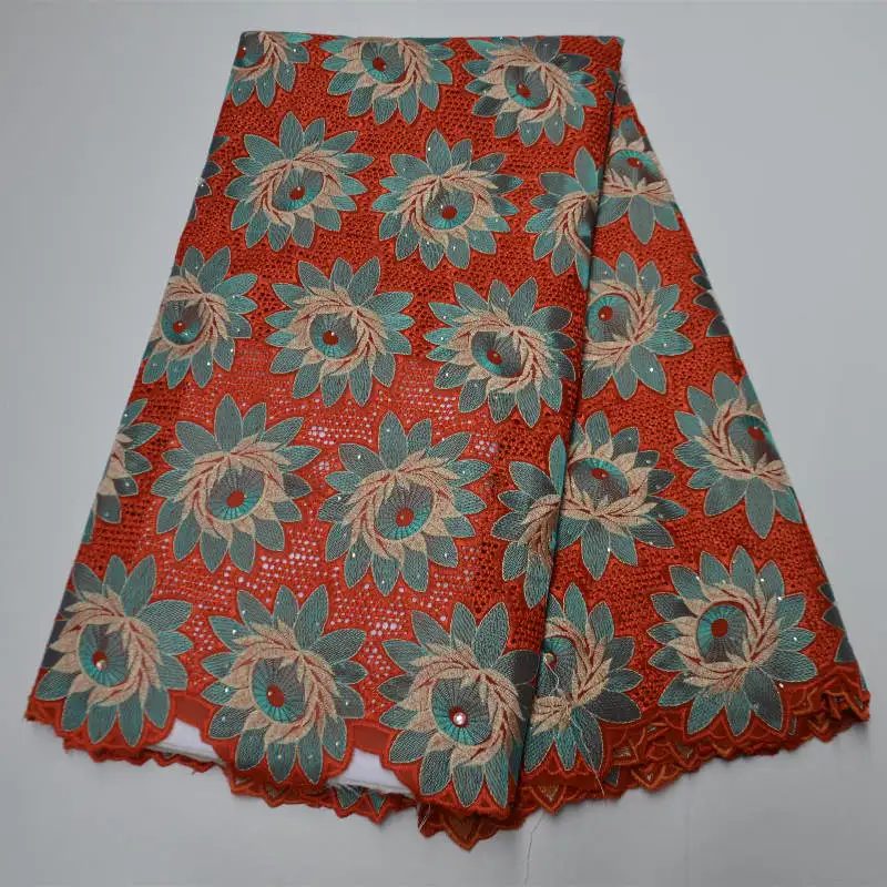 

High Quality Nigerian Milk Silk Voile Lace Fabric Latest French Stone Swiss Lace Fabric African Guipure For Wedding Every Dress