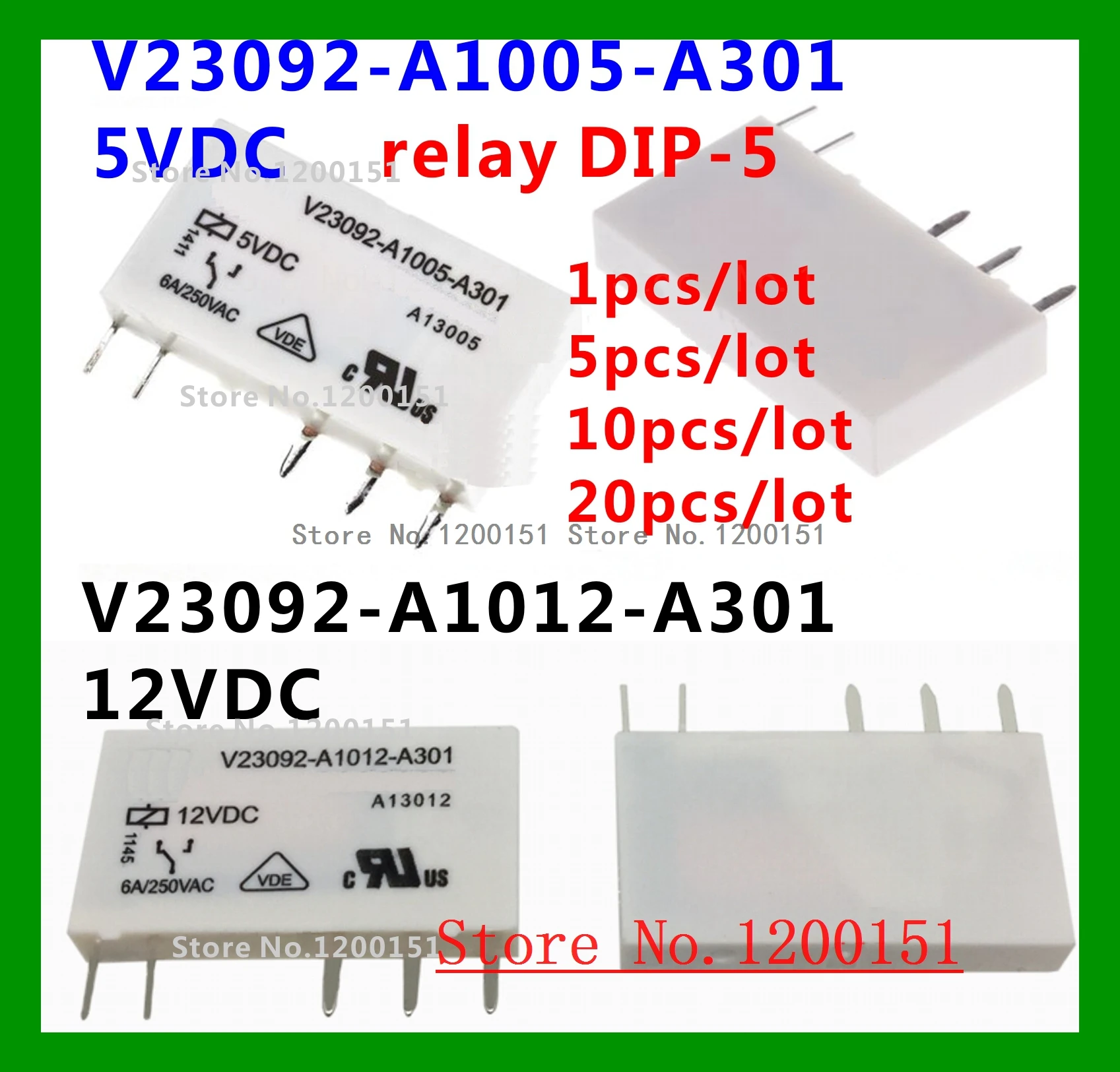 V23092 A1005 A301 5VDC A1012 12VDC relay DIP 5|Интегральные схемы| |