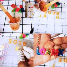 N58F DIY Handmade Gummy Bear Alphabet Letters Epoxy Resin Molds Jewelry Making Key Chain Tools Kit with AB Resin Glue Gift