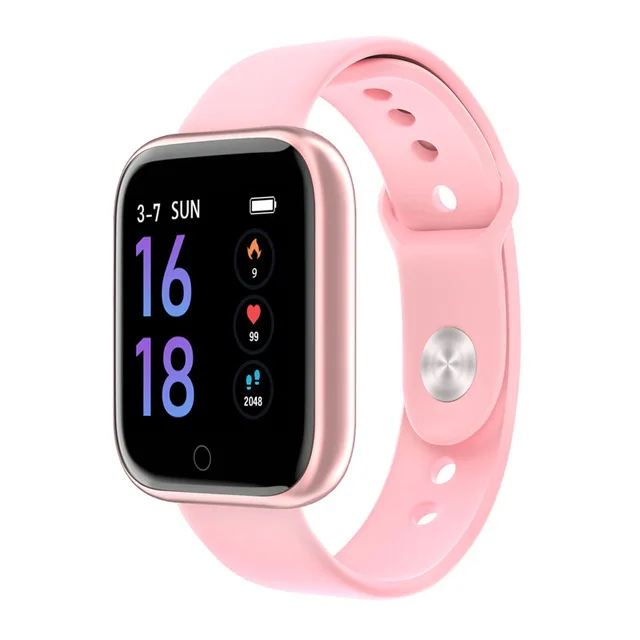 pink silicone Новые умные часы, фитнес-трекер, измеритель сердечного ритма, кровяного давления, мужские, t, умный Браслет, для женщин и мужчин, для Fitbit, Android, iOS - Цвет: pink silicone