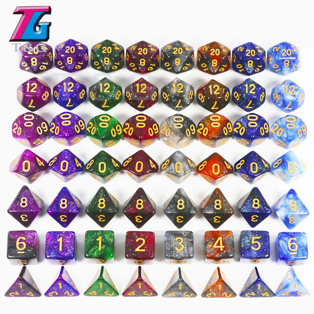 Игральные кости 7 цветов D4 D6 D8 D10 D % D12 D20 отлично подходят для цифровых игр
