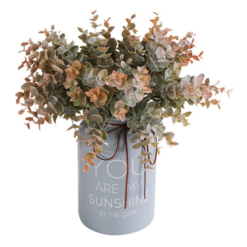 Artificial Leaves Branch Retro Green Silk Eucalyptus Leaf for Home Decor Wedding Plants Faux Fabric Foliage Room Decoration | Дом и сад