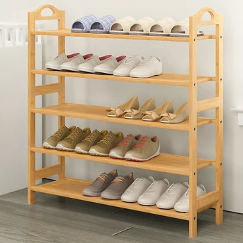 

Shoe Racks Bamboo Wood Shoe Shelf Storage Organizer home Storage Shelf Rack For Bathroom Kitchen 5 Tiers Multiple Use Shelves