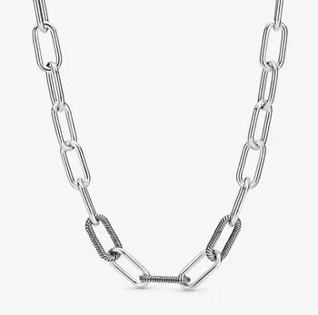 

925 Sterling Silver Necklace Me Link Snake Chain Pattern Necklace For Women Bead Charm Diy Pandora Jewelry