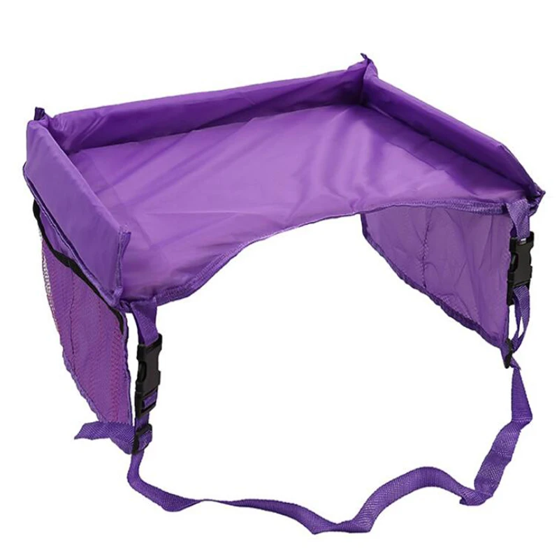 purple Детские принадлежности для детских колясок, автомобильное сиденье, игровой лоток, детский стол с ящиками для хранения вещей, детская игрушка, держатель для закусок, водонепроницаемый стол для коляски - Цвет: purple