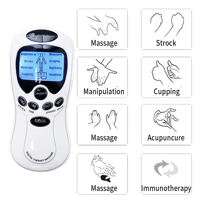 Электрический стимулятор с двойным входом, массажер для расслабления всего тела, акупунктура пульса, терапия, EMS, расслабляющий массаж, забота о здоровье