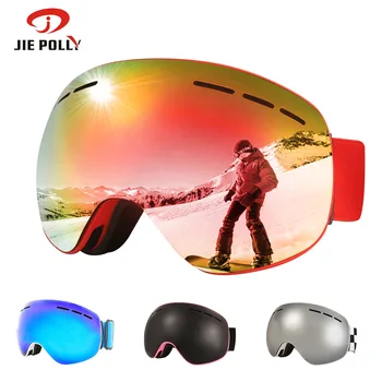 

Ski Goggles Magnet Large Spherical Ski Goggles Double Layer Lens Anti-fog Changeable Lens Eye-protection Goggles for Both Men an