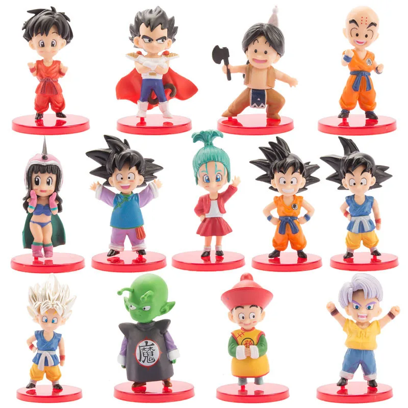 13 шт./лот Dragon Ball Z фигурка Сон Гоку Гохан Готен шорты «Вегета» Bulma Pan Chichi Piccolo Krillin Аниме Драконий жемчуг зет модель игрушки
