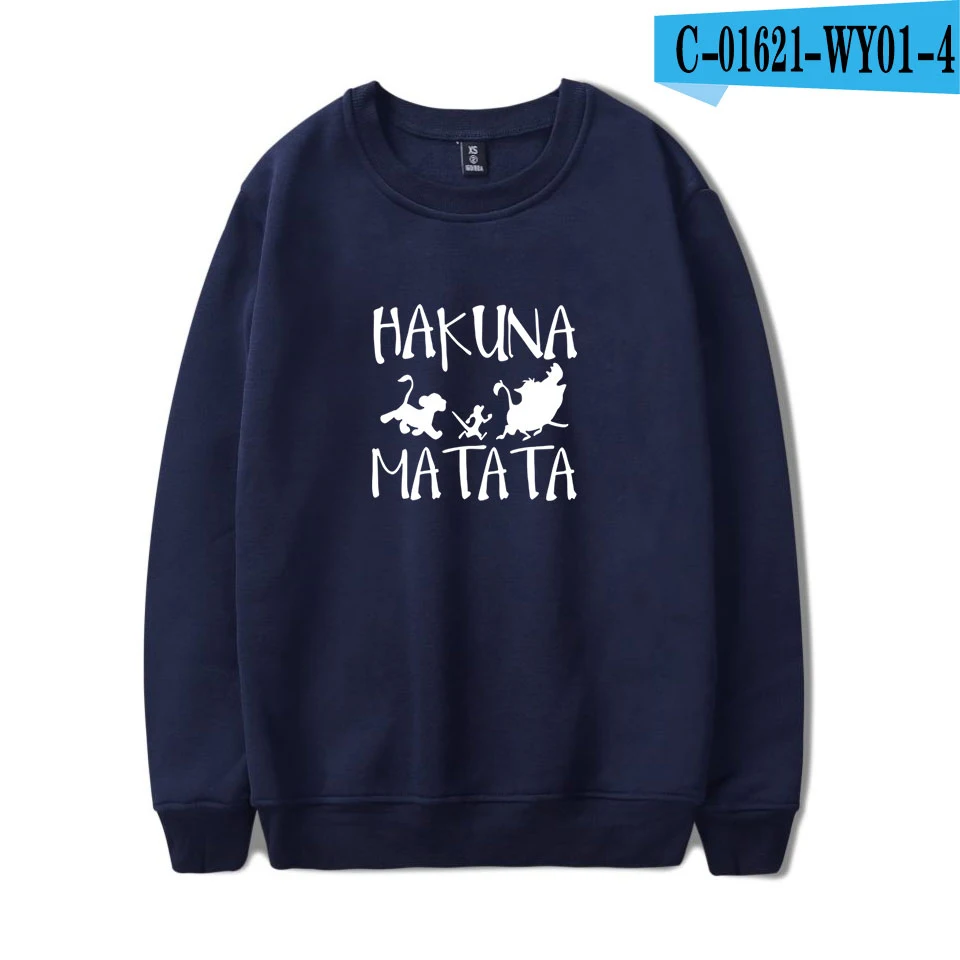 Navy Blue The Lion King Hakuna Matata мужские хлопчатобумажные толстовки модная толстовка с длинными рукавами новая горячая Harajuku уличная - Цвет: Navy Blue