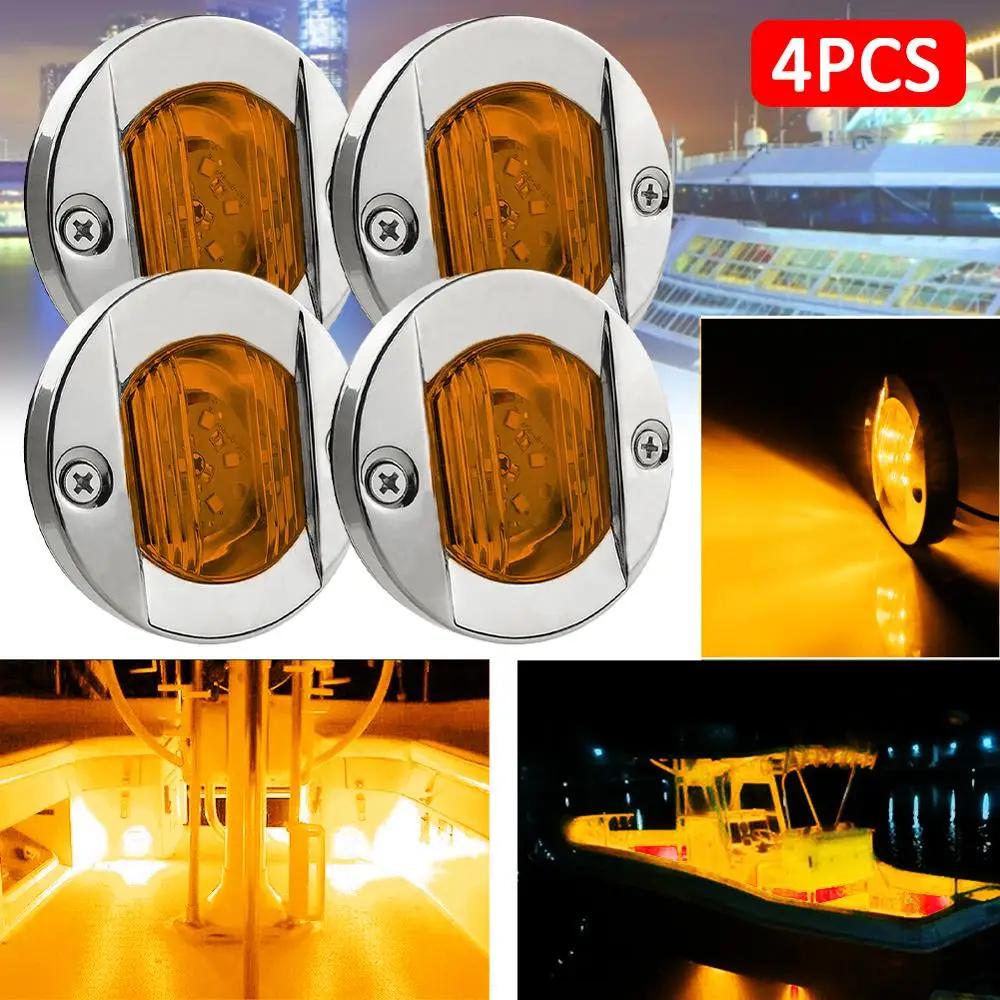 

4PCS Marine Deck Side Marker Light 12V 6300K 120Degree Transom LED Stern Light Boat LED Tail Lamp Yacht Accessory Courtesy Light