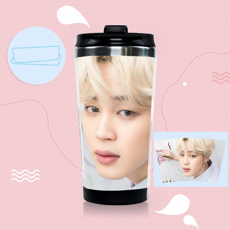 Kpop чашка Bangtan мальчики плакат 350 мл чашка для воды двухслойная чашка из нержавеющей стали подарки для фанатов