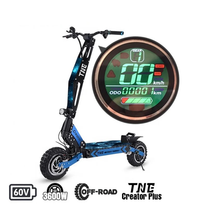 Powerful Electric Scooter Two Wheels Electric Scooters 11 Inch Dual Motor 3600W 60V Folding Off Road Electric Bike For Adult (38)