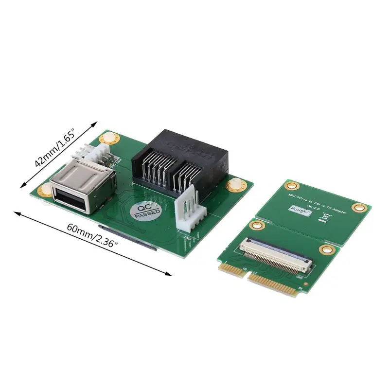Мини PCIE к PCI-E Express X1+ USB Riser Card с FFC кабелем высокоскоростной DIY 90 градусов слот