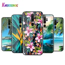 For OPPO A5 A9 2020 F7 Phone Cover Tropical rain forest flower for OPPO Reno 2 Z 2Z 2F 3 4 Pro 5G Bright Black Phone Case