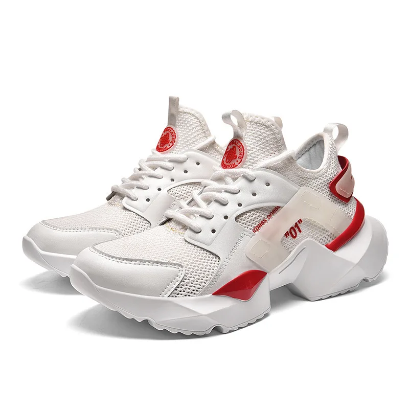

2019 summer new breathable mesh men's shoes comfortable wild casual shoes simple increase thick bottom running shoes